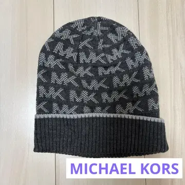 마이클코어스 그레이 로고 니트 모자