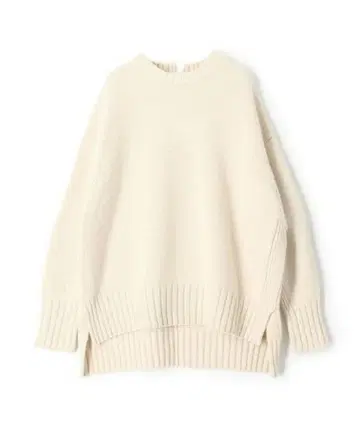 맥피 라무 캐시미어 크루넥 풀오버 화이트 니트 스웨터