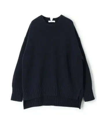 맥피 라무 캐시미어 크루넥 풀오버 네이비 니트 스웨터