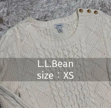 L.L.Bean 여성용 아이보리 니트 스웨터 긴팔