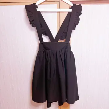 빅 사이즈 타베르노 스키 탈부착 서스펜더 스커트 LL ~ 3L 블랙