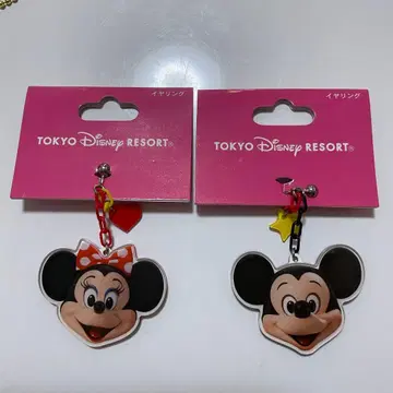 도쿄 디즈니 리조트 미키 미니 실사 귀찌 2개 세트