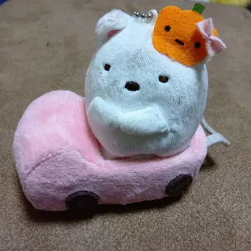 스미코구라시 차 타는 시로쿠마 봉제 인형