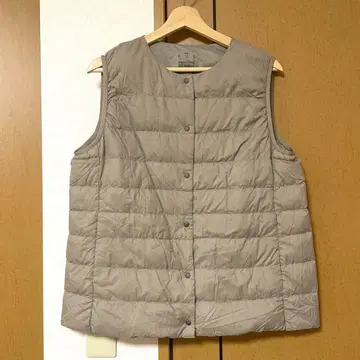 무인양품 MUJI 다운 베스트 노카라 베스트 XXL 라이트 베이지