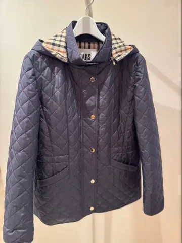 DAKS 퀼팅 블루종 후드 부착 42 네이비