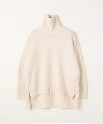 맥피 라무 캐시미어 하이넥 풀오버 화이트 터틀넥