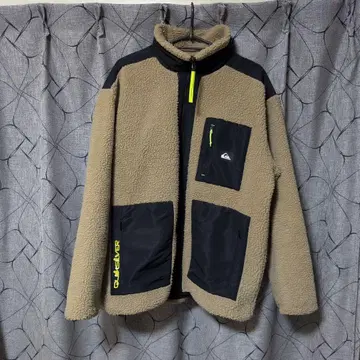 QUIKSILVER 플리스 자켓 L 베이지/블랙