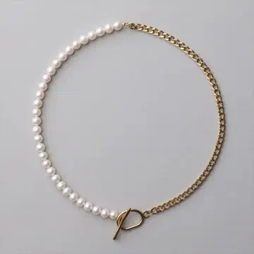 담수 진주 하프 체인 목걸이 키헤이 펄