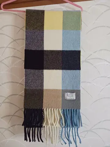 23구 big 머플러 체크 무늬 울 100%