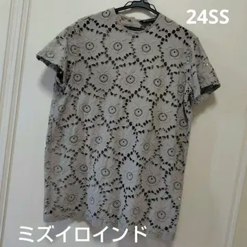 중고 mizuiro ind 레이스 크루넥 튜닉 셔츠 미즈이로 인드