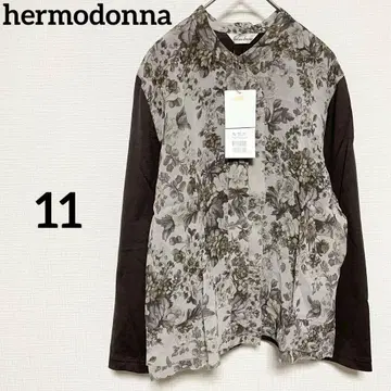 새상품 hermodonna 엘모돈나 가디건 상의 브라운 꽃