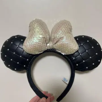 퀼팅 펄 머리띠 블랙 디즈니랜드