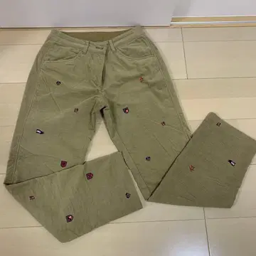 맨싱 여성 팬츠 카키색 자수 입고!