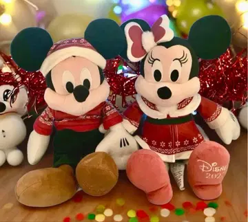 디즈니 미키&미니 봉제 인형 2022년 크리스마스 의상