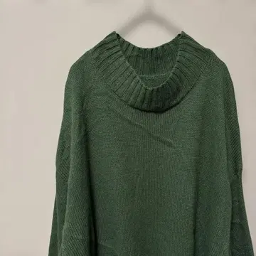 아틀리에 식스 모크넥 오버사이즈 스웨터 (F) 모스그린 루즈핏