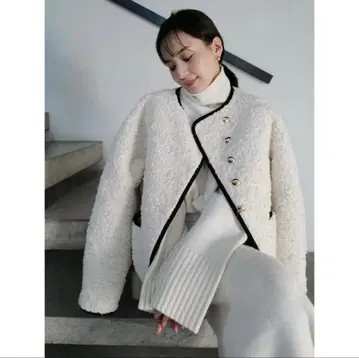 아뉴앙스 ECOPEL 파이핑 보아 자켓