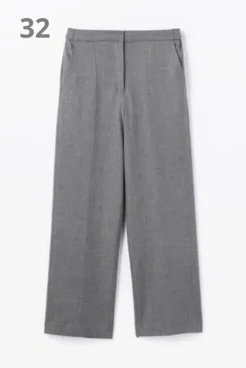 DES PRES 울 플란넬 세미 와이드 팬츠 32 그레이