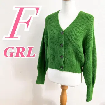 GRL 그레일 그린 긴팔 가디건 F 니트 스웨터