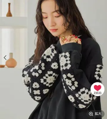 니코앤드 크로셰 콤비 풀오버 BLACK 택 포함 새상품