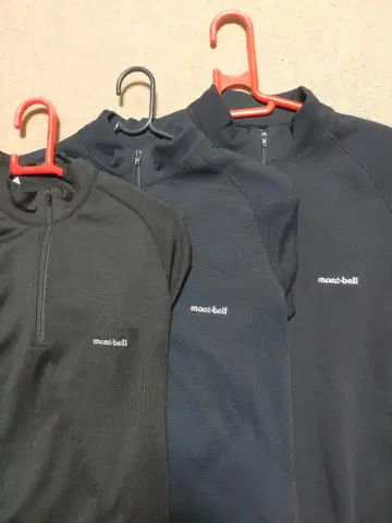 몽벨 mont-bell 지오라인 슈퍼 메리노울 세트 블랙