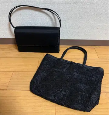 여성용 블랙 포멀 백 2세트