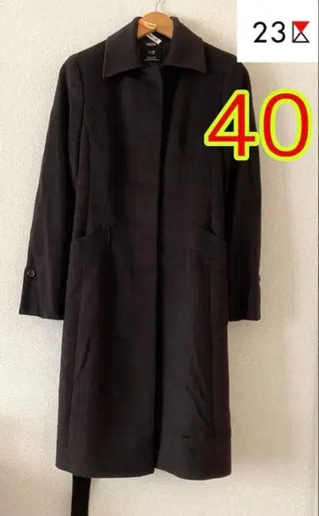 [ 23구 ] 사이즈 40 캐시미어 혼방 롱 코트 짙은 갈색