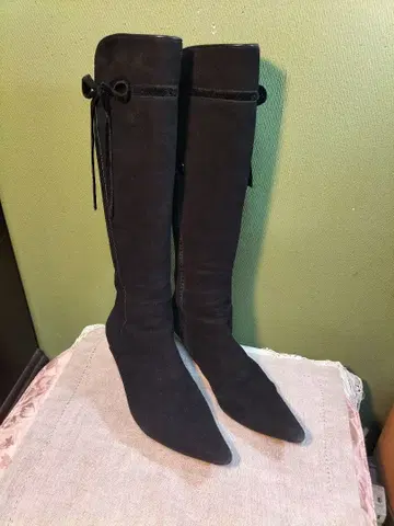 블랙스 스웨이드 롱 부츠 22.5cm