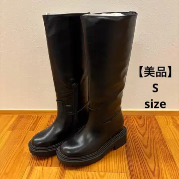 [ 새상품급 ] 롱 부츠 S 사이즈 통굽 블랙 여성용