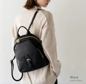 비타페리체 블랙 인조 가죽 백팩