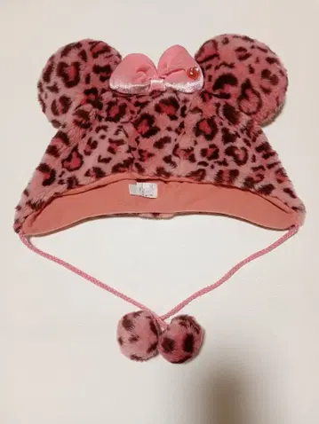 디즈니 팬캡 레오파드 무늬 핑크