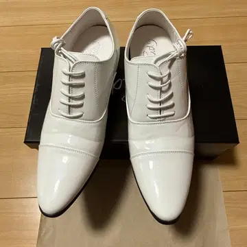 결혼식 화이트 가죽 신발 사이즈 25.5cm