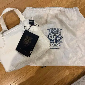 [ 미사용 새상품 ] GUIA'S 큐브형 백 화이트 가죽 작음