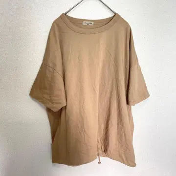 Samansa Mos2 밑단 드로스트 루즈핏 T셔츠 베이지 F 사이즈