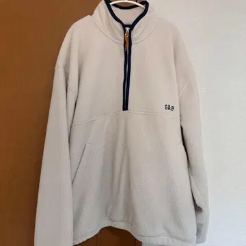 GAP 플리스 자켓 하프 지퍼 크림색 화이트