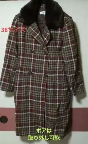 체크 무늬 롱 코트