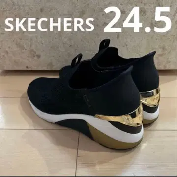 스케쳐스 MARK NASON 24.5cm 통굽 블랙 골드