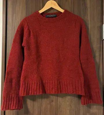 KEITA MARUYAMA 울 100% 벨 슬리브 니트 레드