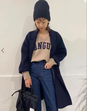 plage 플라주 160S A line 코트 네이비 36