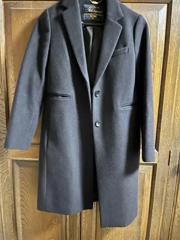 SLOBE 울 100% 체스터 코트 블랙