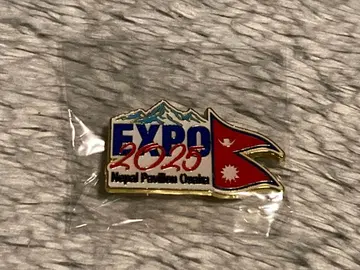 EXPO2025 오사카 간사이 만국 박람회 네팔 핀 배지 국기 부처의 눈
