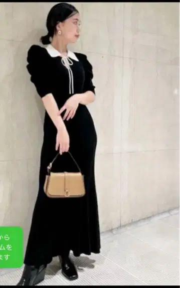 릴리 브라운 릴리 브라운 컬러 리브 니트 원피스 블랙