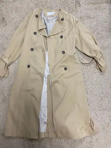 미사용 택 포함 어반 리서치 노카라 롱 트렌치코트