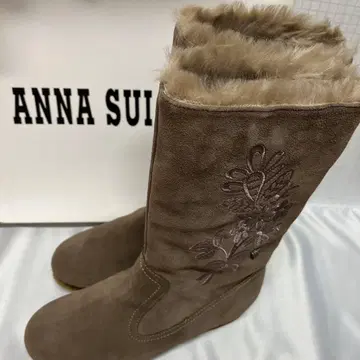ANNA SUI 어그 부츠 24cm 자수 참 포함 인힐 미사용
