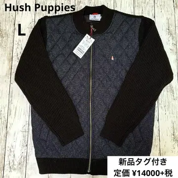 [ 새상품 ] Hush Puppies 소재 퀼팅 블루종 니트 L
