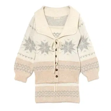 andmary Heart nordic cardigan set up