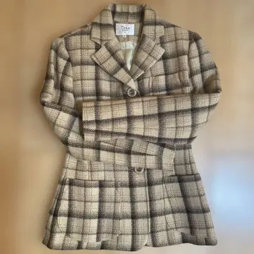 1990년대 프랑스제 여성용 셋업 수트 브라운 계열 38호