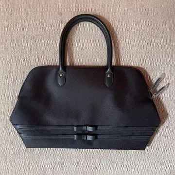 [미사용 새상품] 포멀 토트백 블랙 리본 장식 블랙 포멀