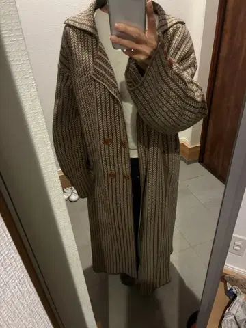 Link 한국 니트 롱 코트