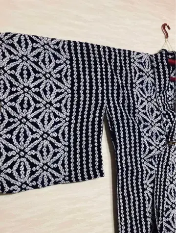 아리마츠 시보리 네이비 바탕 성인 패턴 화장 70 빅