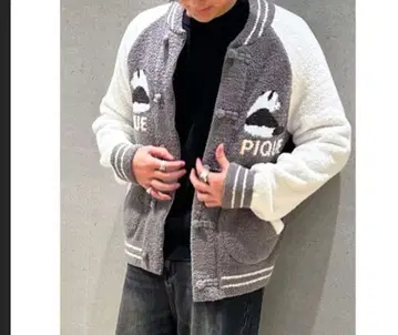 gelato piqueHOMME 파우더 팬더 자카드 블루종